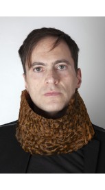 Golden persian karakul lamb fur neck warmer - unisex